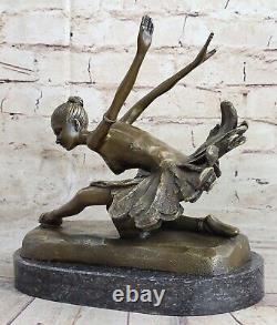 9 Western Art Sculpture Bronze Marbre Abstrait Fille Femme Belle Ballerine