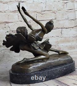 9 Western Art Sculpture Bronze Marbre Abstrait Fille Femme Belle Ballerine