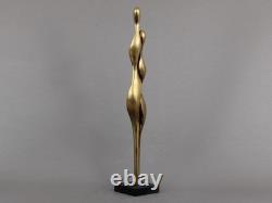 ALAIN CANTAREL couple bronze sculpture, Vintage 1970s, Abstract French art