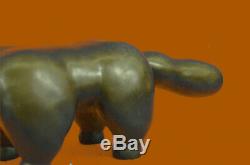 Abstrait Art Moderne Chubby Chat par Botero Bronze Sculpture Décor Bureau