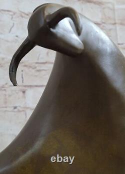Abstrait Art Moderne Classique Signée Bull Fait Bronze Sculpture Figurine Nu