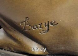 Abstrait Art Moderne Lévrier Gris Chien Bronze Sculpture Par Barye Statue Nr