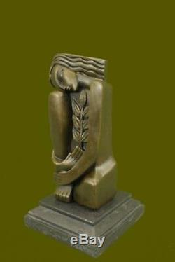 Abstrait Art S. DALI Bronze Massif Sculpture Marbre Base Moderne Figrine