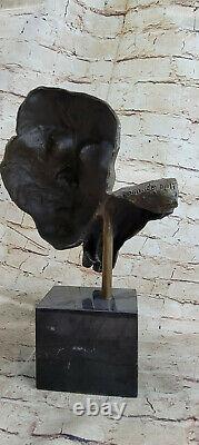 Abstrait Art S. DALI Solide Bronze Sculpture Marbre Base Moderne Figrine