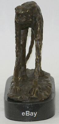 Abstrait Moderne Art Artwork Ape Singe Animal Bronze Sculpture Marbre Base Décor