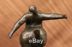 Abstrait Moderne Art Femme Bronze Sculpture Signé Milo Statue Figurine Affaire