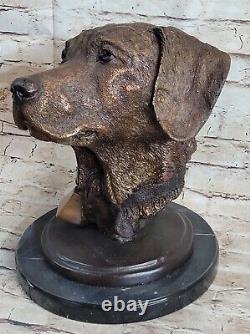 Adorable Chiot Labrador Bronze Art Déco Sculpture Figurine Chien Statue Solde