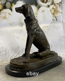 Adorable Labrador Retriever Buste Bronze Sculpture Art Déco Animal Figurine De