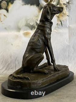 Adorable Labrador Retriever Buste Bronze Sculpture Art Déco Animal Figurine De