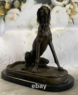 Adorable Labrador Retriever Buste Bronze Sculpture Art Déco Animal Figurine De