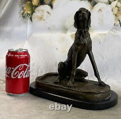 Adorable Labrador Retriever Buste Bronze Sculpture Art Déco Animal Figurine De