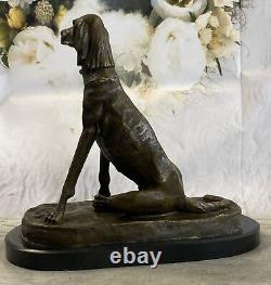 Adorable Labrador Retriever Buste Bronze Sculpture Art Déco Animal Figurine De