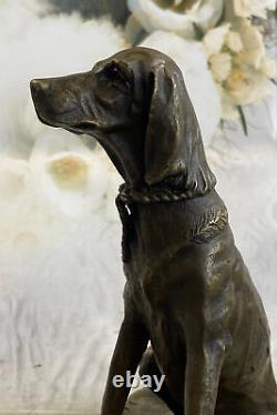 Adorable Labrador Retriever Buste Bronze Sculpture Art Déco Animal Figurine De