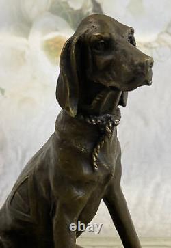 Adorable Labrador Retriever Buste Bronze Sculpture Art Déco Animal Figurine De