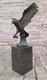 Aigle Hawk Oiseau Spread Ailes Bronze Métal Statue Sculpture Art Marbre Socle