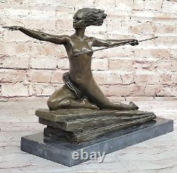 Amazonienne Par Marcel Andre Bouraine Un Art Déco Marron Patine Bronze Ouvre