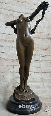 Américain Style Art Nouveau Bronze Sculpture The par Harriet Frishmuth Figure Nu