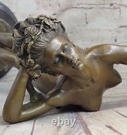 Américain Style Art Nouveau Bronze Sculpture The par Harriet Frishmuth Figure Nu