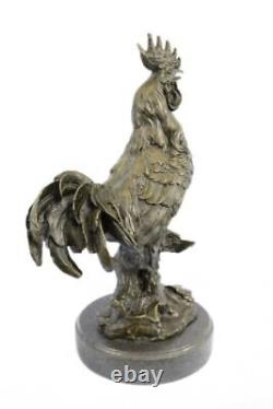 Ancien Fonte Bronze Coq Statue / Figurine Vienne Autriche Sculpture Art Dec