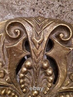 Ancienne Superbe et rare sculpture Grand Bronze Disque art déco Doré Signé