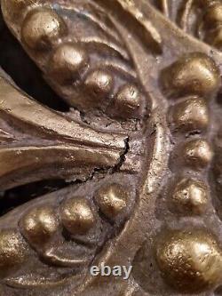 Ancienne Superbe et rare sculpture Grand Bronze Disque art déco Doré Signé