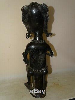 Ancienne sculpture en bronze maternité burkina, fang, congo art africain