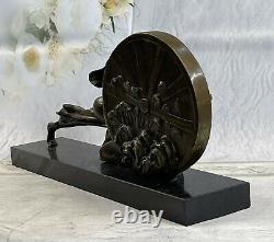 Anniversaire S Cadeau Bronze Sculpture Art Déco Chair Femelle Par Gennarelli Nu