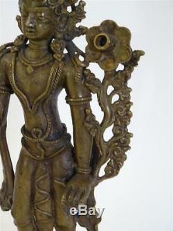 Antique Figure de Bronze Sculpture Déité / Divinité Indiens Mythologie Inde Art
