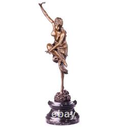 Antique Figure en bronze Art Déco Danseuse Corinthienne d'après Colinet