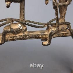 Antique Sculpture Bronze Cheval Avec Guerriers Art Tribal Afrique Premières'900