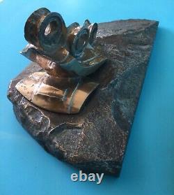Antonio VIRDUZZO Antonino Grande Sculpture LA VAGUE Bronze de 1971 Op Art 14kg