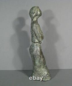 Art Comptemporain Sculpture Bronze Femme Aux Bras Croisés Signé Muriel Duché