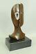 Art Déco Art Moderne Visages Par Picasso Bronze Sculpture Marbre Base Cadeau