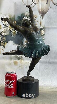 Art Déco Bronze Ballerine Ballet Statue Sculpture Abstrait Art Mi Siècle