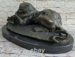 Art Déco Bronze Crocodile Par / Barye 1820 French Artisan Sculpture Statue