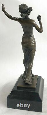 Art Déco Bronze Danseuse Ballet Statue Sculpture Abstrait Art Mi Siècle Décor