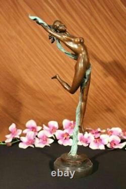 Art Déco Bronze Statue Chair Actrice Dancer Jazz Italien Artiste Aldo Vitaleh