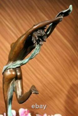Art Déco Bronze Statue Chair Actrice Dancer Jazz Italien Artiste Aldo Vitaleh