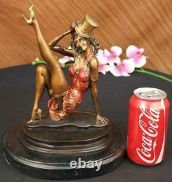 Art Déco Bronze Statue Vintage Actrice Danseuse Jazz Club Sculpture Design Décor