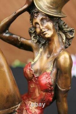 Art Déco Bronze Statue Vintage Actrice Danseuse Jazz Club Sculpture Design Décor