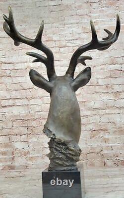 Art Déco Buck Renne Élan Cerf 24 Statue Bronze Figurine Sculpture Cadeau