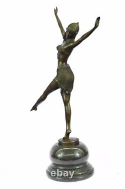 Art Déco Chiparus Bronze Exotique Danseuse Bust Nouveau Marbre Statue