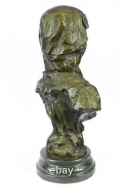 Art Déco Doré Bronze Femelle Déesse Buste Statue Grand Détail Sculpture Nr