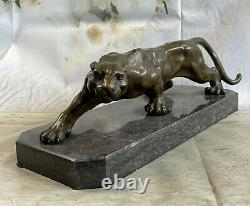 Art Déco Fait Mountain Lion Bronze Faune Sculpture Par Barye Affaire