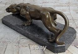 Art Déco Fait Mountain Lion Bronze Faune Sculpture Par Barye Affaire