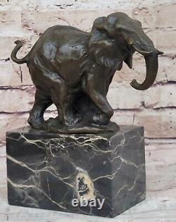 Art Déco Faune Éléphant Par Milo Bronze Fonte Sculpture Statue Figurine