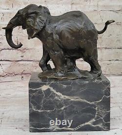 Art Déco Faune Éléphant Par Milo Bronze Fonte Sculpture Statue Figurine