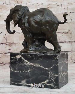 Art Déco Faune Éléphant Par Milo Bronze Fonte Sculpture Statue Figurine