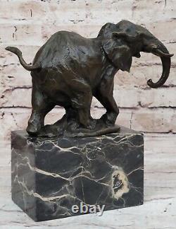 Art Déco Faune Éléphant Par Milo Bronze Fonte Sculpture Statue Figurine