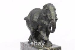Art Déco Faune Éléphant Par Milo Bronze Fonte Sculpture Statue Figurine Nr